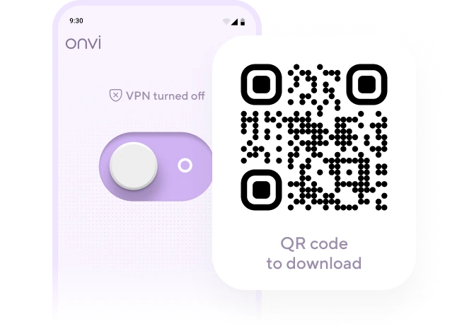 Download Onvi VPN for Android or iOS with QR code